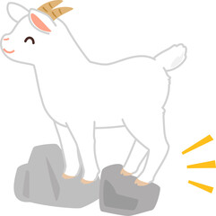 岩場に立つヤギ