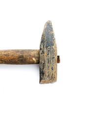 old hammer isolated on white