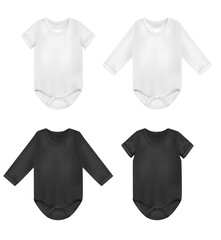 Baby Black And White Bodysuit Set