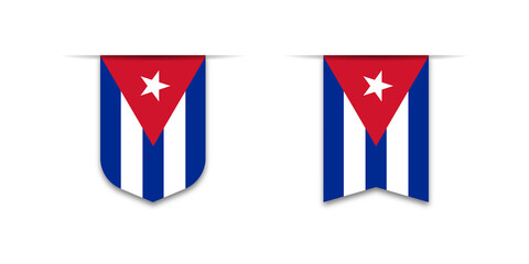 Cuba flag. Label flag icon, checkbox sign. Flags of the world. Vector illustration