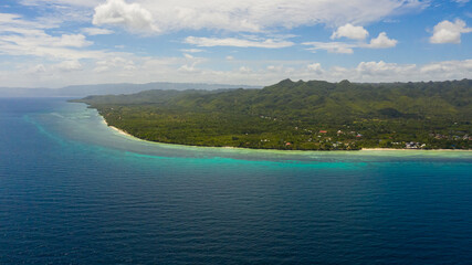 Beautiful tropical island with sand beach. Bohol, Anda, Philippines.