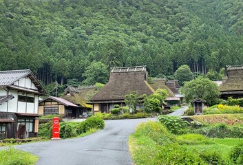 Fototapeta na wymiar village in the mountains レトロな風景