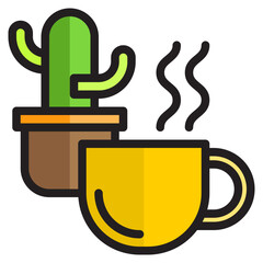 Coffee color line style icon