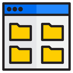 Folder color line style icon