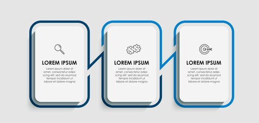 Vector Infographic design business template with icons and 3 options or steps. Can be used for process diagram, presentations, workflow layout, banner, flow chart, info graph