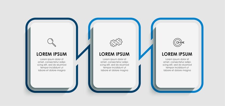 Vector Infographic design business template with icons and 3 options or steps. Can be used for process diagram, presentations, workflow layout, banner, flow chart, info graph