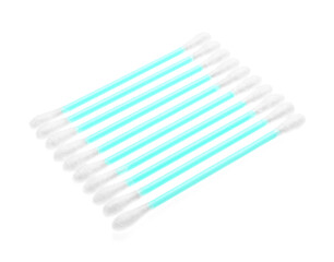Cotton swabs on white background