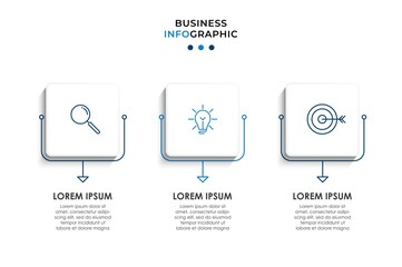 Vector Infographic design business template with icons and 3 options or steps. Can be used for process diagram, presentations, workflow layout, banner, flow chart, info graph