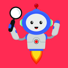 Fototapeta premium robot search icon illustration vector graphic 