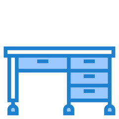 Desk blue style icon