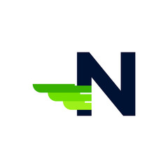 Abstract Initial Letter N Wing and Strip Monogram Logo. Usable for Business and Branding Logos.