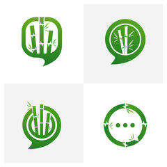 Set of Chat Bamboo logo vector template, Creative Bamboo logo design concepts