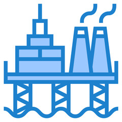 Oil platform blue style icon