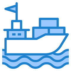 Oil tanker blue style icon