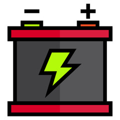 Battery color line style icon