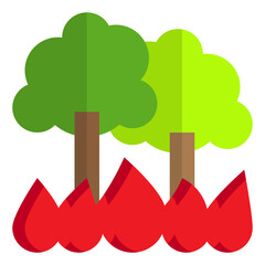 Forest fire flat style icon