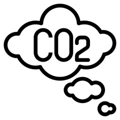 CO2 outline style icon