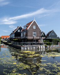 Fototapeta na wymiar Houses in the typical Dutch fishing village Marken, the Netherlands