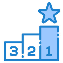 Podium blue style icon