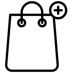 Shopping bag outline style icon