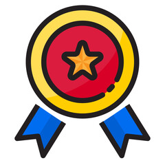 Medal color line style icon