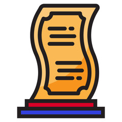 Trophy color line style icon
