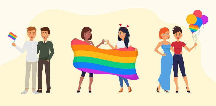Pride day love couple LGBT concept illustration
