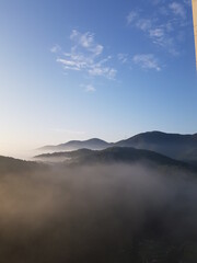 clouds over the mountains