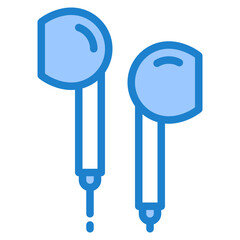 Earphone blue style icon