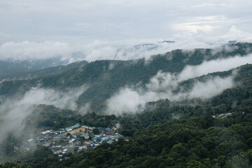 Doi pui village with beautiful cloud