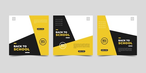 Back to school social media post template.