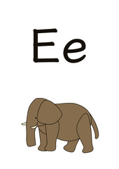 E of elephant English alphabet spelling