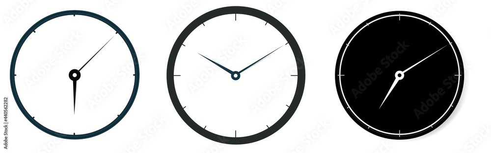 Aufkleber vector time and clock icons set.clocks icon collection design. horizontal set of analog clock icon s