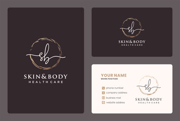 initial sb logo design in a hand drawn style.