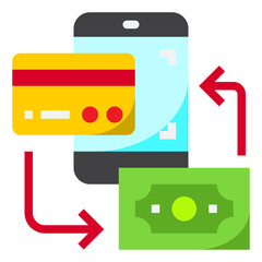 Mobile exchange flat style icon