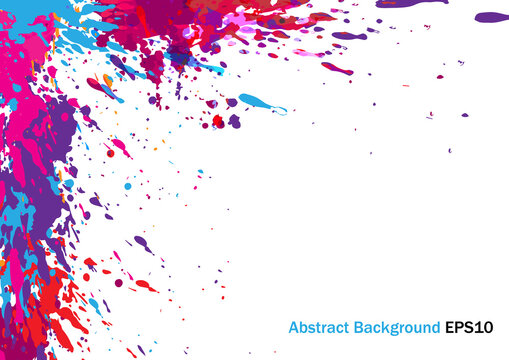 Abstract vector splatter multicolor isolated background design. illustration vector design.