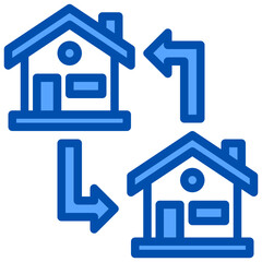 Transfer blue style icon