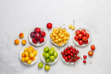 Fresh summer fruits and berries.