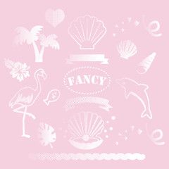 夏 海 南国 トロピカル ファンシー ガーリー おしゃれ かわいい リボン イラスト素材セット 80s Wall Mural 8 Ribbon S 夏 海 南国 トロピカル ファンシー ガーリー おしゃれ かわいい リボン イラスト素材セット 80s Wall Mural 8 Ribbon S