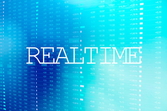 Abstrakter Hintergrund mit dem Schlagwort REALTIME