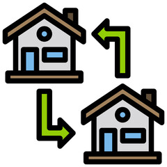 Transfer color line style icon