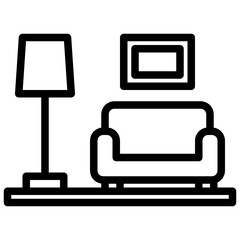 Living room outline style icon
