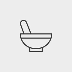 Mortar pestle icon isolated on background. Bowl symbol modern, simple, vector, icon for website design, mobile app, ui. Vector Illustration