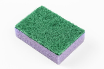 A new sponge isolated on a white background. Cleanliness concept.