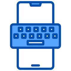 Keyboard blue style icon