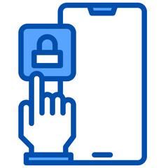 Lock blue style icon