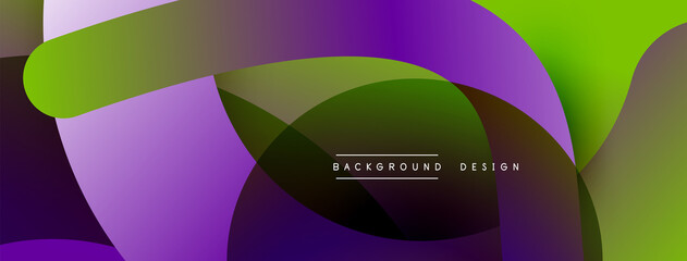 Abstract overlapping lines and circles geometric background with gradient colors