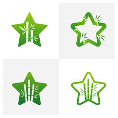 Set of Star Bamboo logo vector template, Creative Bamboo logo design concepts
