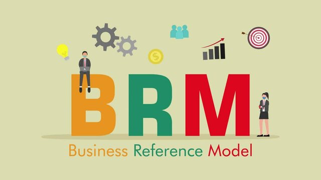 Business people with Business Reference Model text