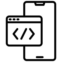 Coding outline style icon